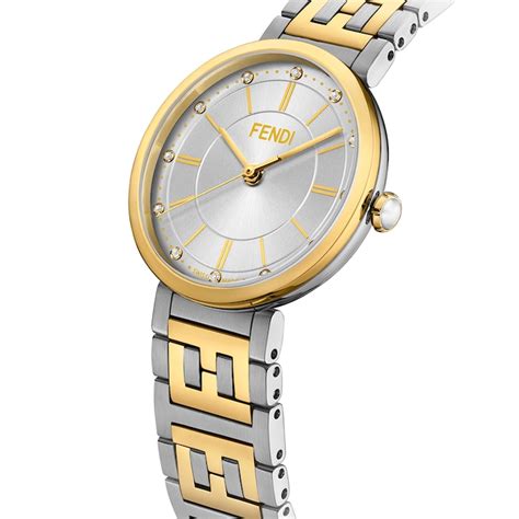 fendi forever watch two tone gold and stainless|fendi ff diamond watch.